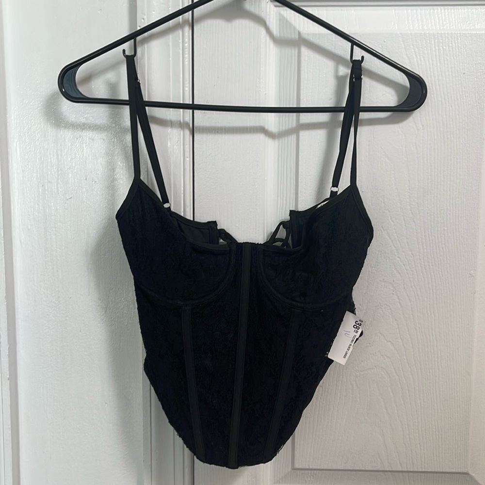 Tic Toc brand Black corset crop top. Size Large. Brand new with tags
